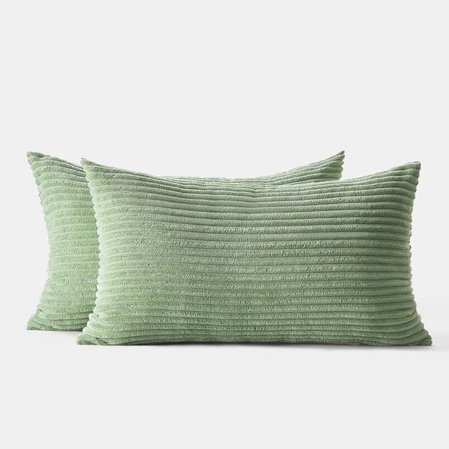 Thumbnail 6 de Topfinel Fundas de Cojín Rayas Verde 40x60 cm (Juego de 2) 🛋