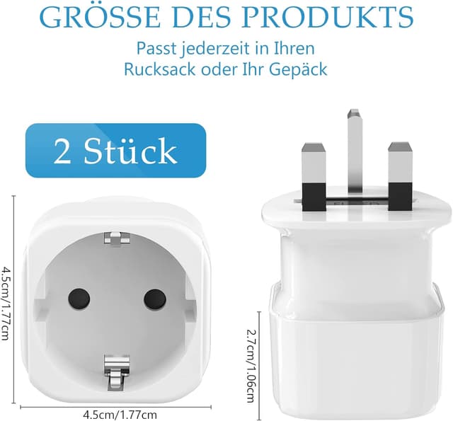 Detalle 2 de Reiseadapter Typ G UK für 2 Stück