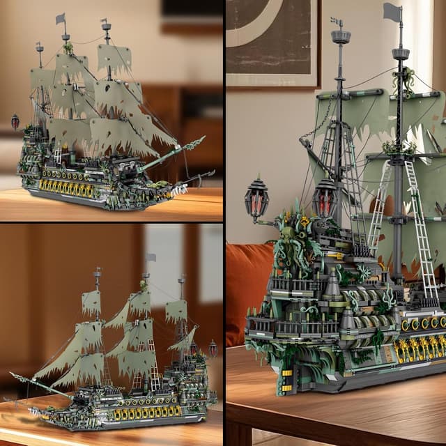 Detalle 2 de Reobrix Flying Dutchman 66037 – Grand voilier pirate à construire (5865 pièces)