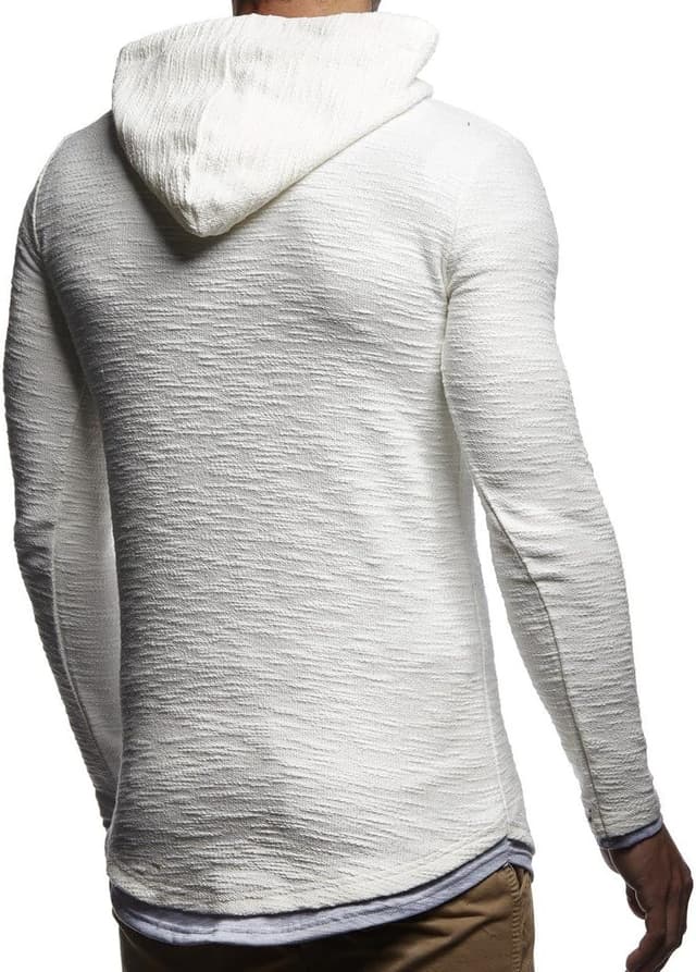 Detalle 2 de Leif Nelson Felpa con Cappuccio Uomo LN-8120: maglione hoodie Slim Fit