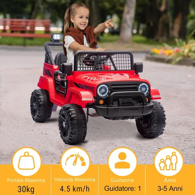 Thumbnail 6 de LALAHO Macchina Elettrica 12V Bambini Rosso 3-5 Anni