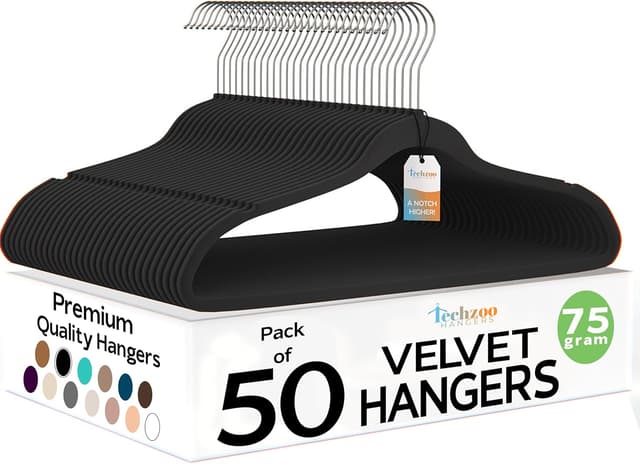 Imagen de Techzoo 50-Piece Velvet Hangers ⚙ en OfertitasTOP