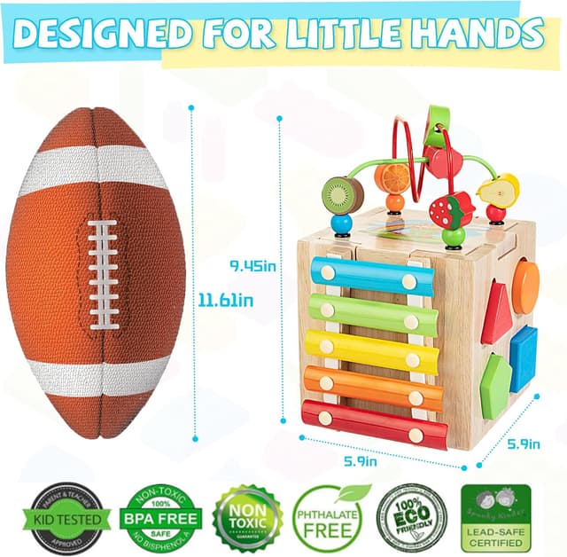 Thumbnail 5 de Wooden Activity Cube 8-in-1 Montessori Toys for 12M+ Toddlers 🎲