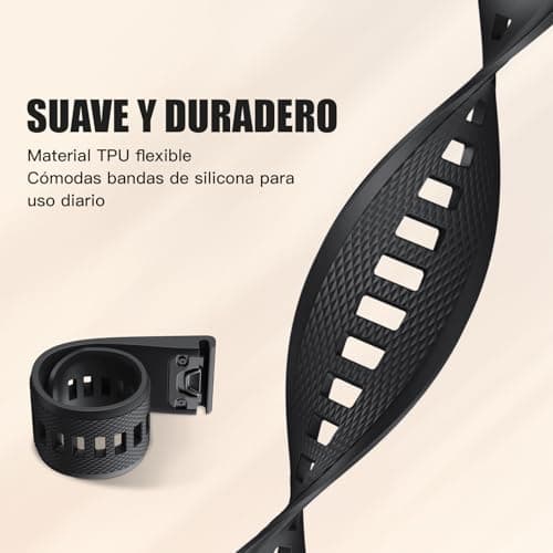 Thumbnail 2 de NotoCity Correa de silicona 22 mm para Garmin Fenix 5/6/7/8 (y más modelos) – Negro