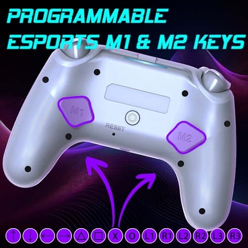 Thumbnail 7 de Subsonic - Mando Inalámbrico para PS5 con Paletas y LED Programables, Vibración y Función Táctil - Mando PS5 Blanco