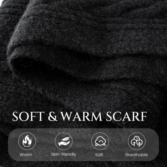 Thumbnail 3 de Tavaleu Winter Scarf for Women Cable Knit Cashmere Wool Wrap 🧣
