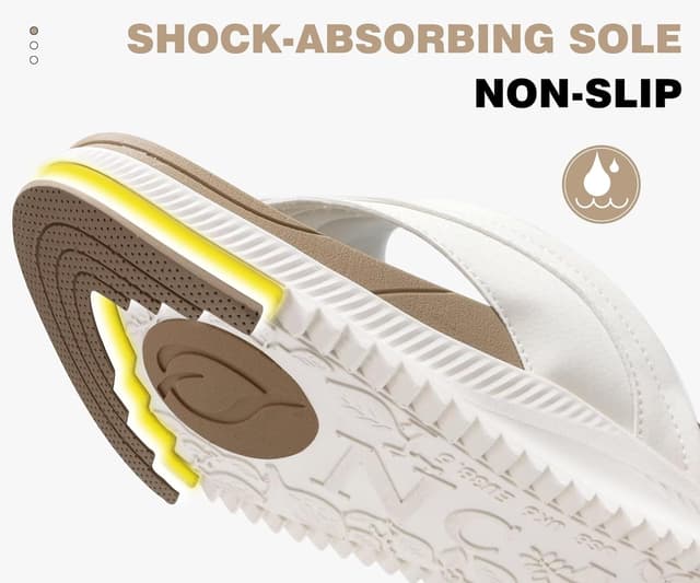 Detalle 2 de ONCAI Damen orthopädische Kissen-Flip-Flops mit Arch Support (Größe 36–43)