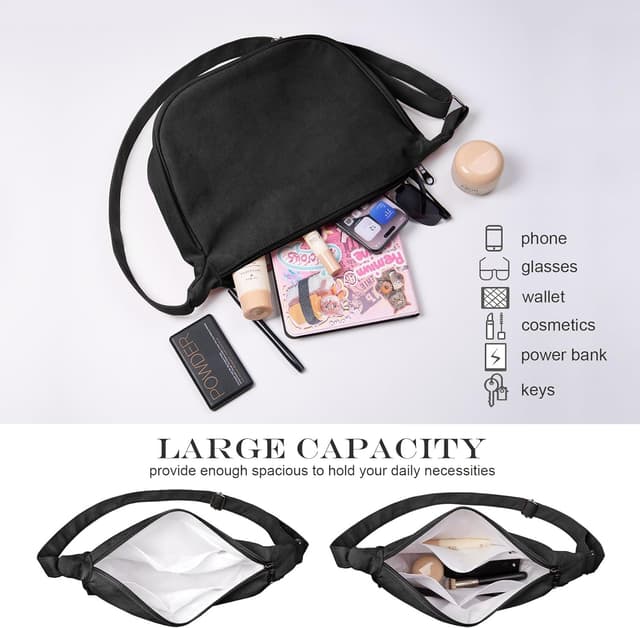 Detalle de FITDON Halbmond Tasche Damen Crossbody mit verstellbarem Schultergurt (Cord & Baumwollfutter)