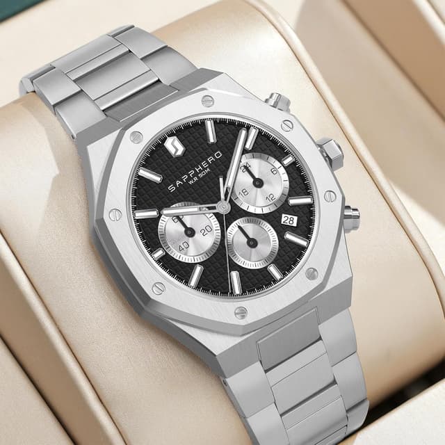 Detalle 2 de SAPPHERO Montre Homme Octogonale 50m