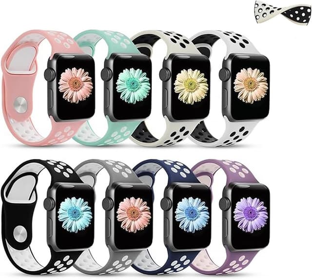 Detalle de OTraki 8-Pack Silicone Sport Straps for Apple Watch (38mm/40mm/41mm)