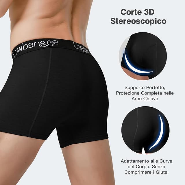Thumbnail 4 de Lowbangge Boxer uomo in cotone (confezione 9 pezzi, senza etichette)