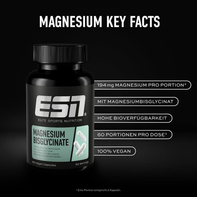 Detalle de ESN Magnesium Caps 120 Kapseln – 194 mg Tagesportion 💊