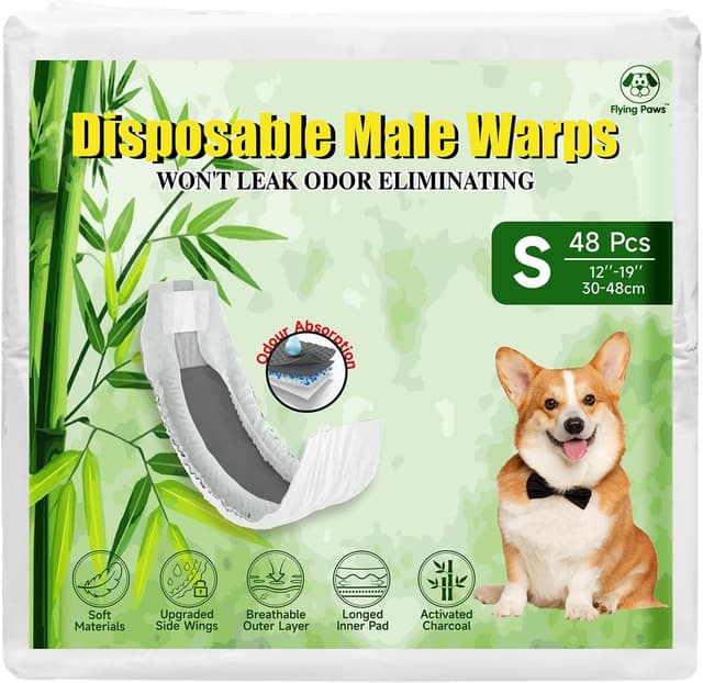 Detalle de Flying Paws pannolini per cani maschi S-48 usa e getta con carbone attivo