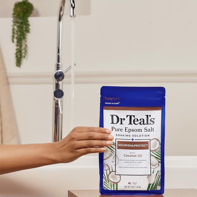 Thumbnail 6 de Dr Teal’s Pure Epsom Salt Magnesium Soak with Coconut Oil (Pack of 4, 3 lbs)