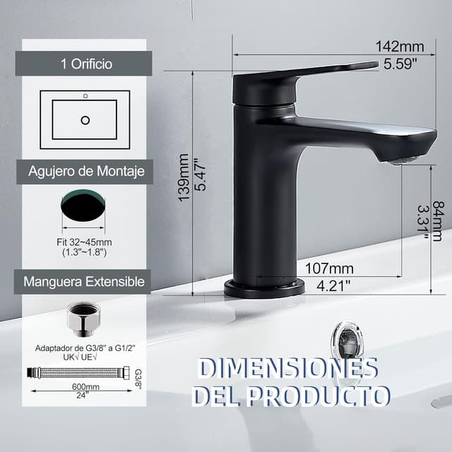 Thumbnail 6 de BELZ Grifo Lavabo Monomando 🛁 Ahorro de Agua y Energía, Moderno