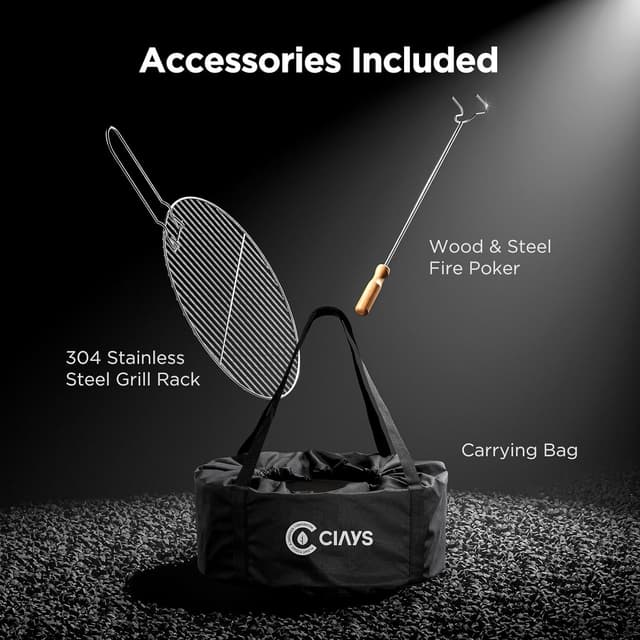 Thumbnail 4 de CIAYS Smokeless Fire Pit 21-Inch Outdoor with Grill 🪵