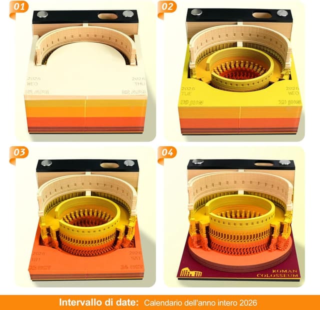 Detalle 2 de Calendario 3D 2026 Colosseo 230 g/m²