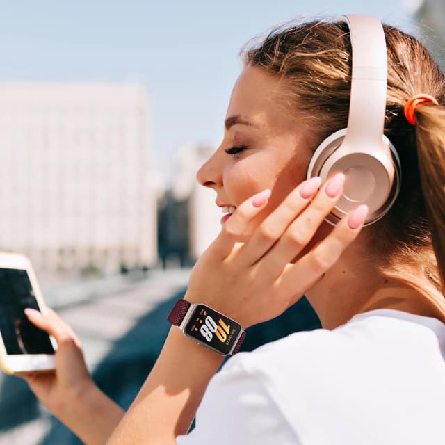 Detalle de Bcuckood Elastic Nylon Straps for Samsung Galaxy Fit 3 (SM-R390) – 2 Pack Adjustable Stretch Wristbands