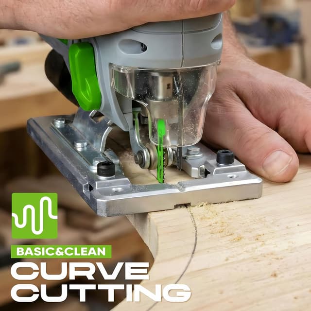 Detalle de EZUVITA 25-Piece T‑Shank Jigsaw Blade Set with Storage Case for Wood, Plastic and Metal