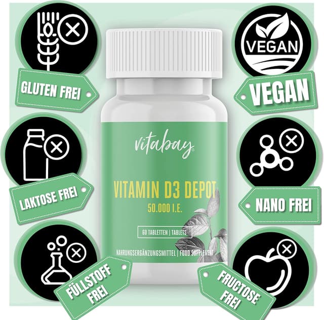 Detalle de Vitamine D3 Depot 50.000 I.E. (vit végétal) – 60 comprimés, pour environ 50 jours