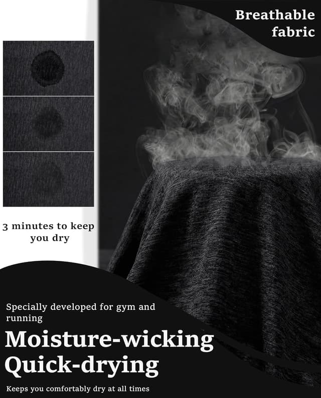 Detalle 1 de MAGCOMSEN Men’s Quick-Dry Running T-Shirts (Short Sleeve, Heather Grey) – Lightweight Moisture Wicking Gym Tops