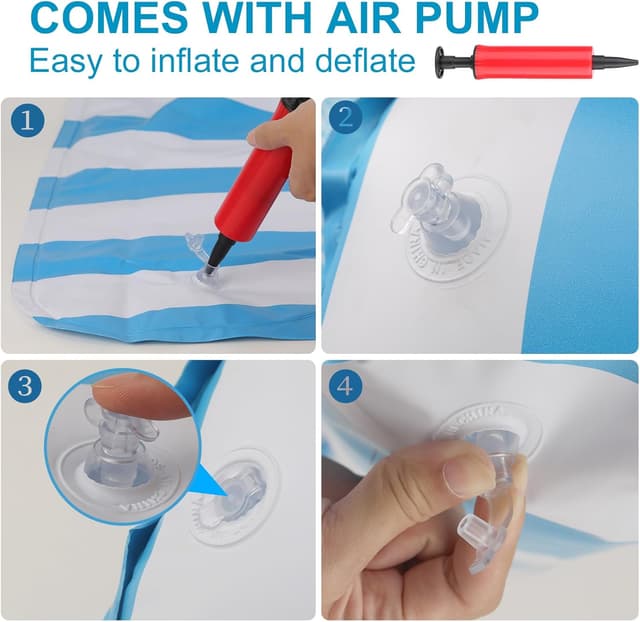 Thumbnail 6 de 2 Pack Netted Lilo Pool Inflatables with Pump and Drink Holders (2 Water Hammocks, 4-in-1 Hammock Floats)