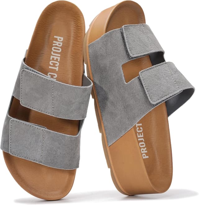 Detalle 2 de Project Cloud 100% Genuine Leather Platform Sandals for Women with Plush Memory Foam Insole