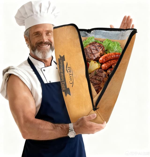 Detalle de Cosyall BBQ Blanket for Resting Meat (21in) – insulated resting bag for brisket, pork shoulders & turkeys