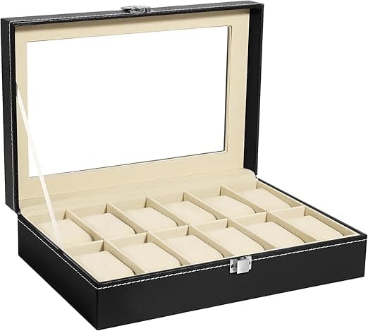 Imagen de Uten Caja de Relojes con 12 Rejillas y Cristal 🕰 en OfertitasTOP