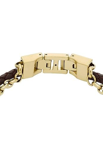 Thumbnail 3 de FOSSIL Pulsera All Stacked Up de piel marrón 🟤