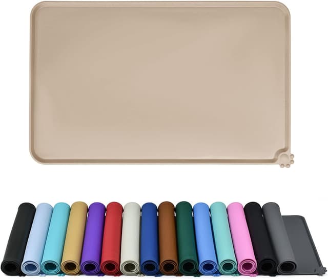 Detalle de Reopet Silikon-Futtermatten für Haustiere – wasserdichte Napfmatten mit erhöhten Rändern (mehrere Größen)