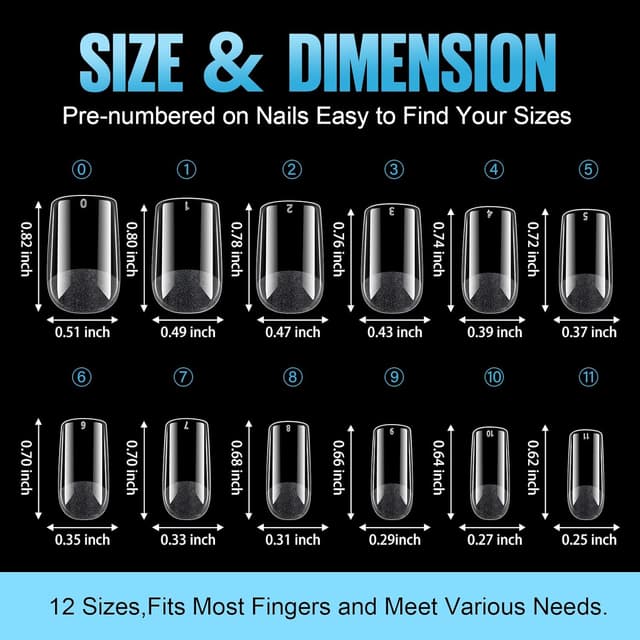 Detalle de TOMICCA Gel Nageltips 240 Stück für Full Cover