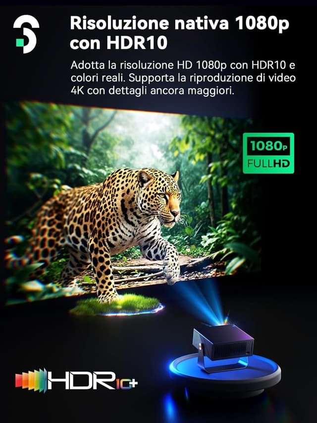 Detalle 2 de Soomfon SK3 Smart Proiettore Portatile con WiFi e Bluetooth, 1080P e rotazione 360°