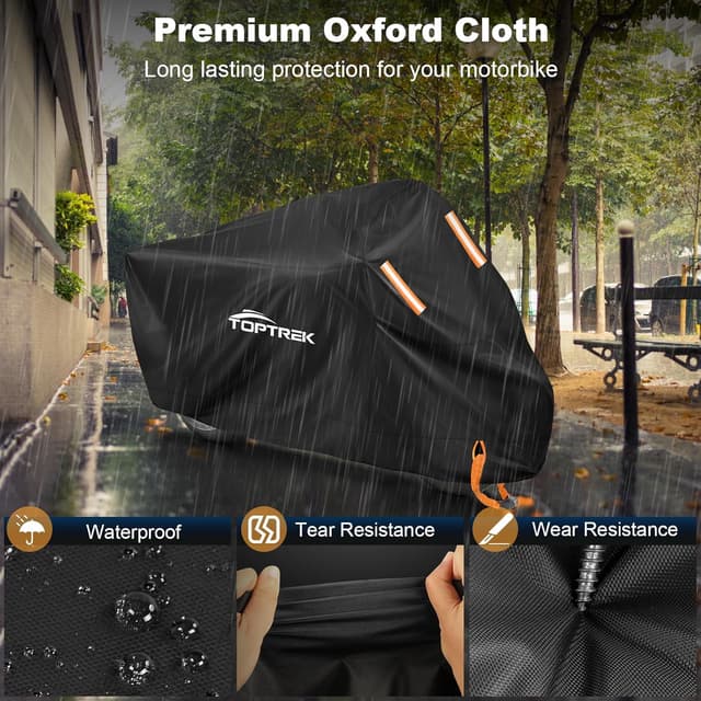 Detalle de toptrek Motorbike Cover XXL 210D Waterproof for Motorbikes