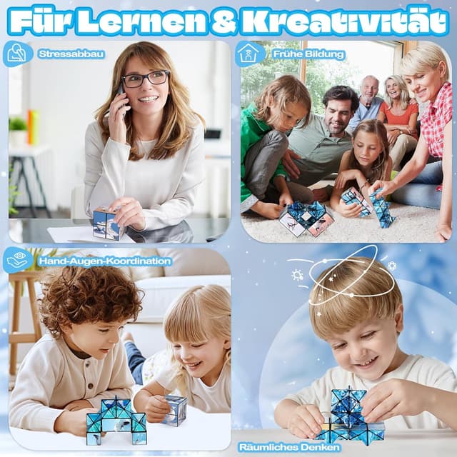 Thumbnail 6 de Euclidean Cube Sternenwürfel Unendlichkeitswürfel „Zappelphilipp“ – Polar-Tiere Puzzle-Würfel ab 3 Jahren