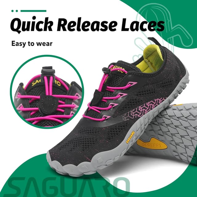 Detalle de SAGUARO Unisex Barfußschuhe – leichte, atmungsaktive Trail- und Fitnessschuhe mit Zehenbox