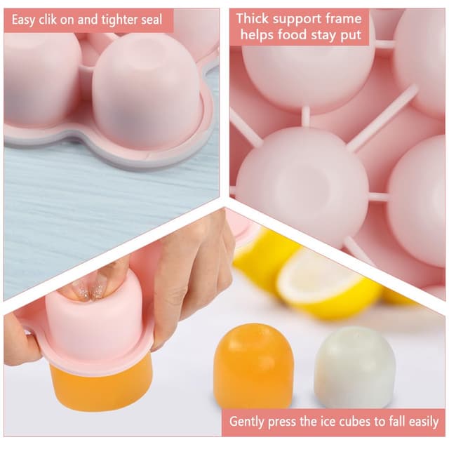 Detalle 2 de Aolso Babynahrungs-Behälter 9 Fächer Rosa