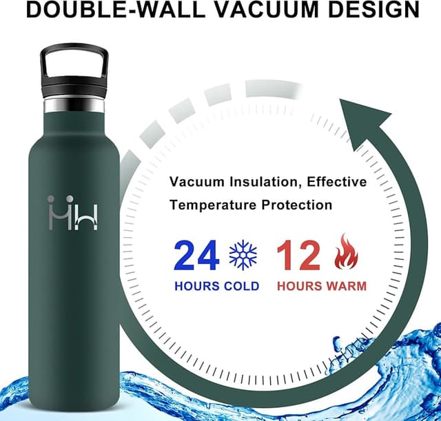 Detalle de Botella Agua Acero Inoxidable 500 ml para escuela y viaje 🚰