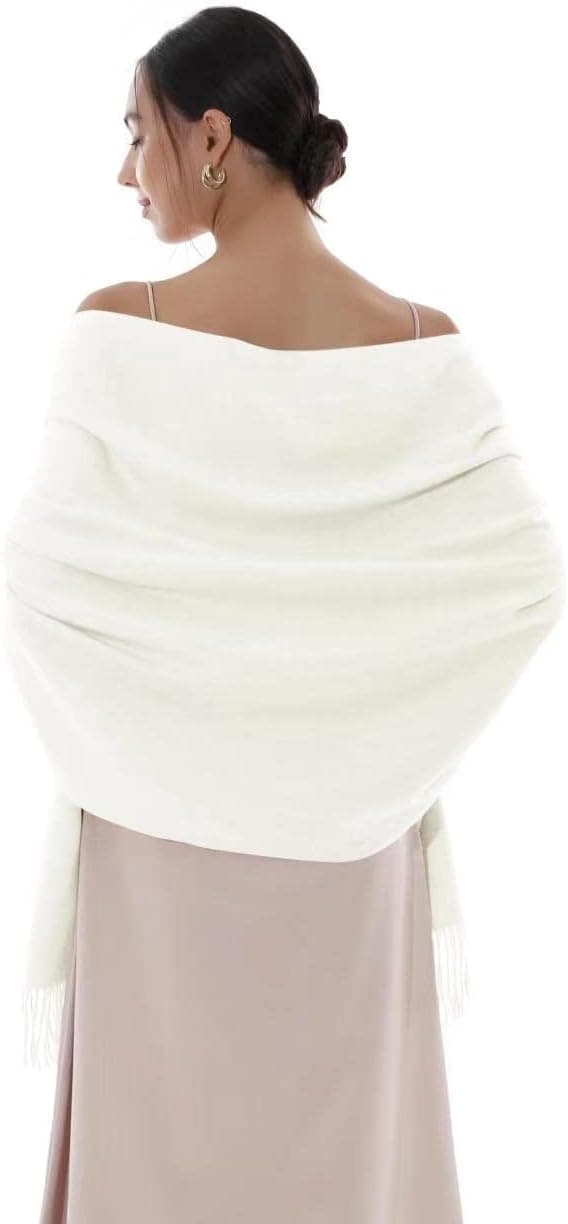 Detalle de RIIQIICHY Women’s Pashmina-Style Scarf Shawl (200cm x 70cm) for Wedding & Winter Wear