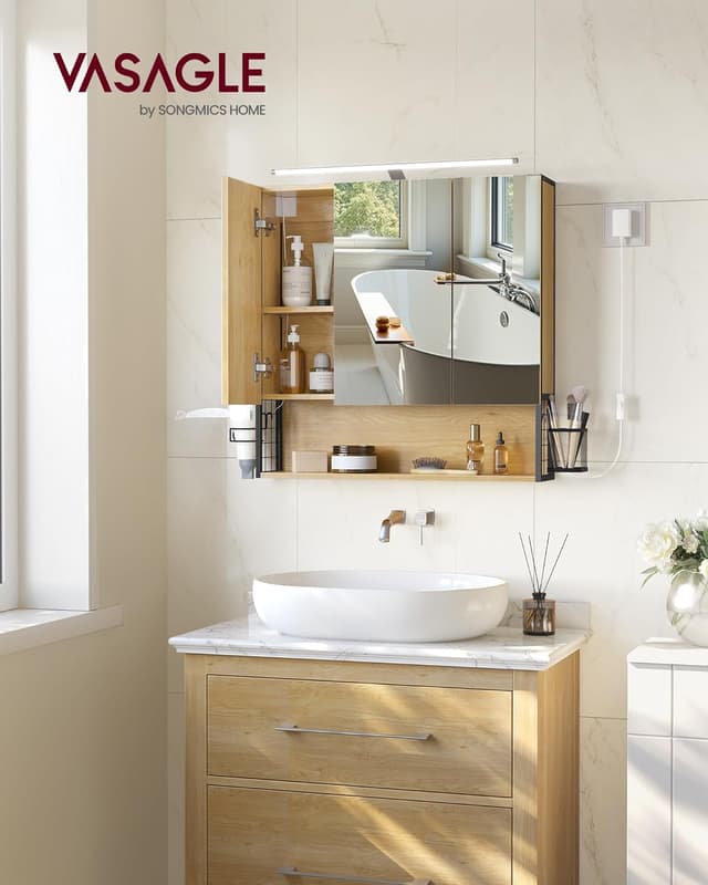 Thumbnail 1 de VASAGLE BBK124Y01 Armadietto bagno 14,5x70x70 cm