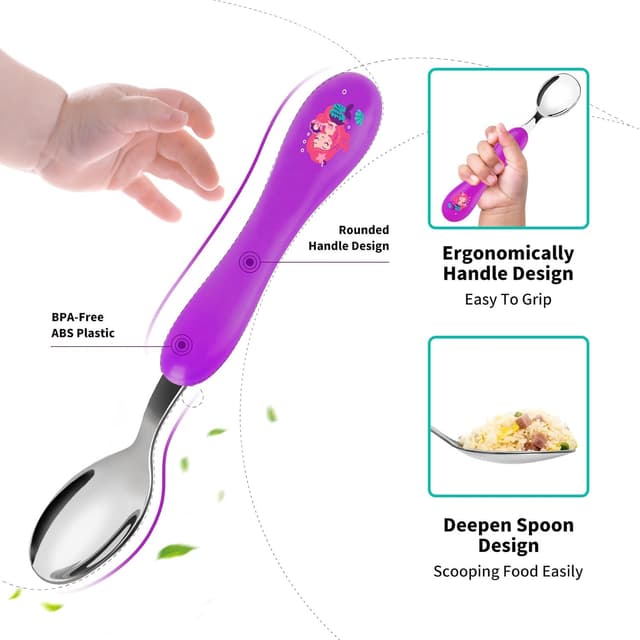 Detalle de Lehoo Castle Toddler Cutlery Set (6 pcs) in 304 Stainless Steel for Ages 2–5