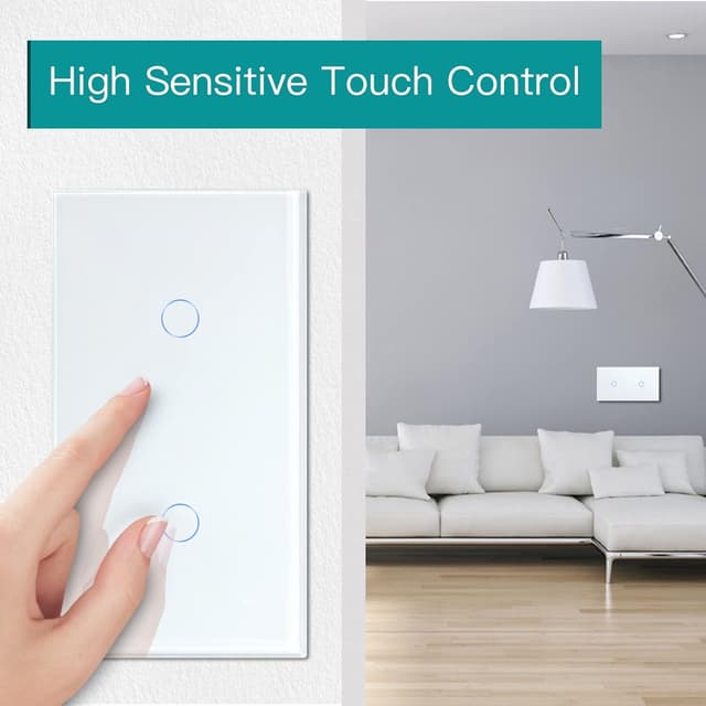 Thumbnail 5 de BSEED Interruptor Tactil luz pared 1G 2V Blanco