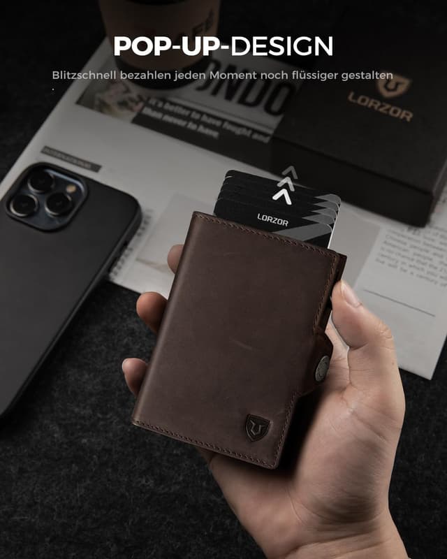Detalle 2 de LORZOR Slim Wallet mit Münzfach