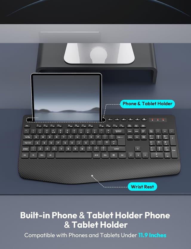 Detalle de Wireless Keyboard with Wrist Rest 18-key silent ⌨