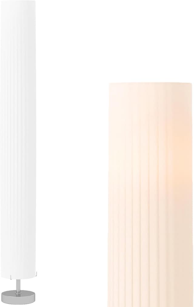 Detalle de HOMCOM lampadaire sur pied de salon moderne avec interrupteur à pied, abat-jour en tissu 120 cm, blanc