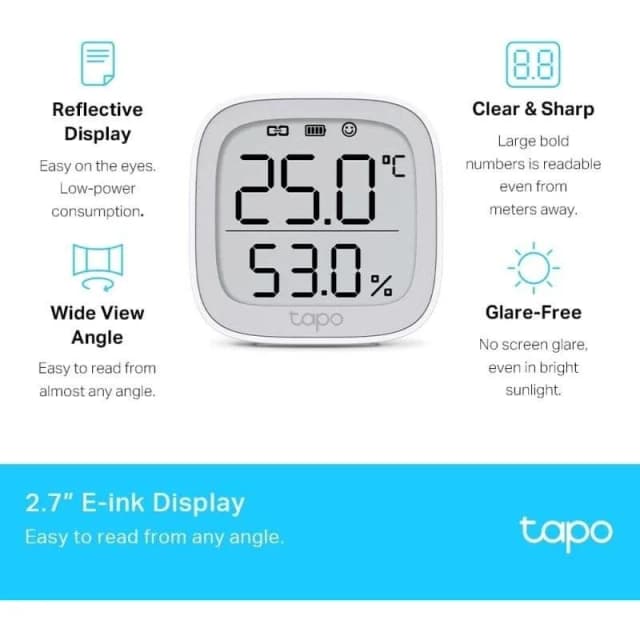 Detalle de TP-Link Tapo T315: monitor de temperatura y humedad con pantalla e-ink