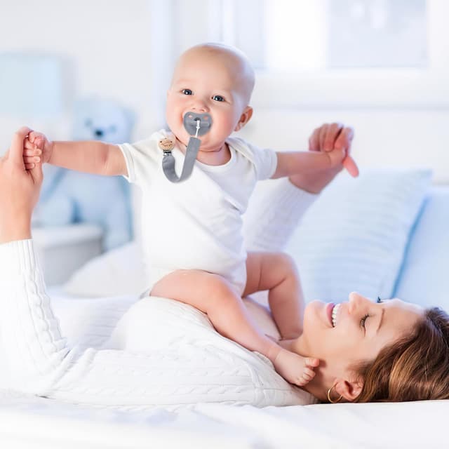 Thumbnail 6 de TYRY.HU 2-Pack Soft Fabric Dummy Clip with Ribbon Strap (Handmade Pacifier Holder Set)