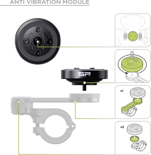 Detalle de SP Connect Moto Bundle II AVM Xtreme (SPC+) pour iPhone 16 Pro Max – support moto avec module anti-vibration