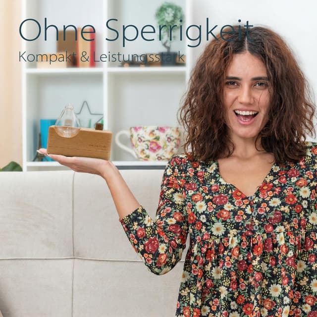 Thumbnail 6 de Waterdrop Aroma Diffuser Kabellos (wasserlos) – Duftöl-Vernebler aus Glas & Buchenholz für bis zu 60 m²