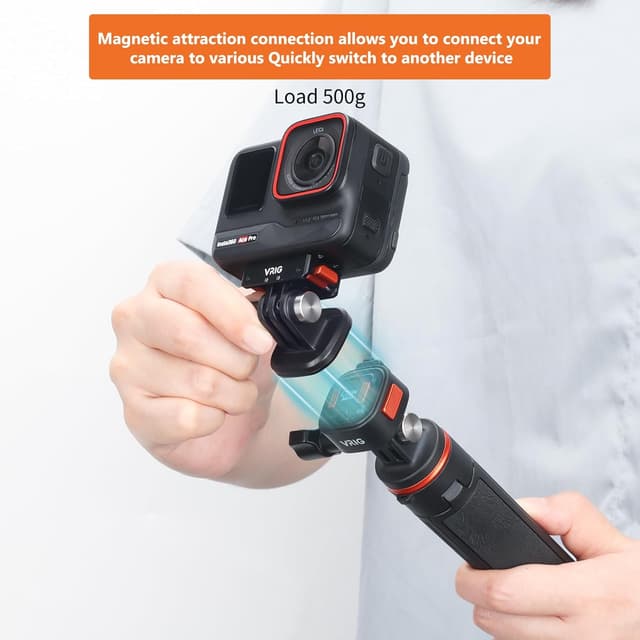 Detalle de VRIG Claw Mini Magnetic Stativ Mount Zubehör – Basic Set Quick-Release Adapter für Sportkameras